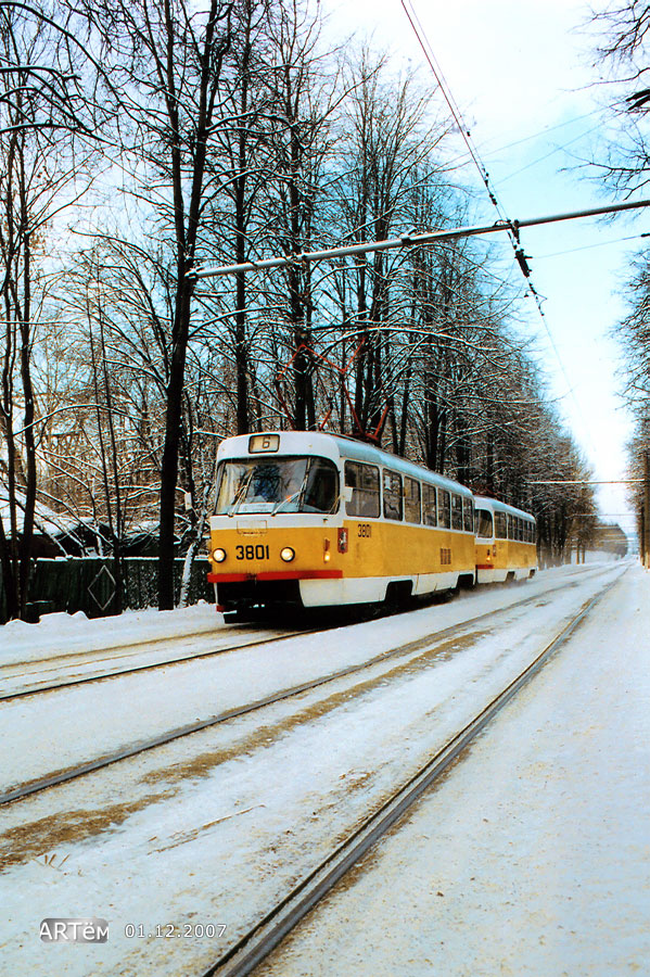 Москва, Tatra T3SU № 3801