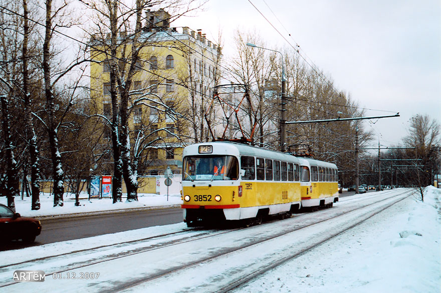 Москва, Tatra T3SU № 3852