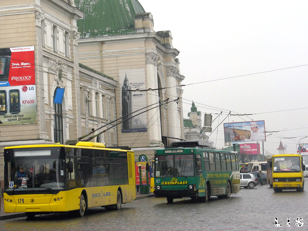 Ивано-Франковск, ЛАЗ E183D1 № 179; Ивано-Франковск, ЮМЗ Т2 № 167