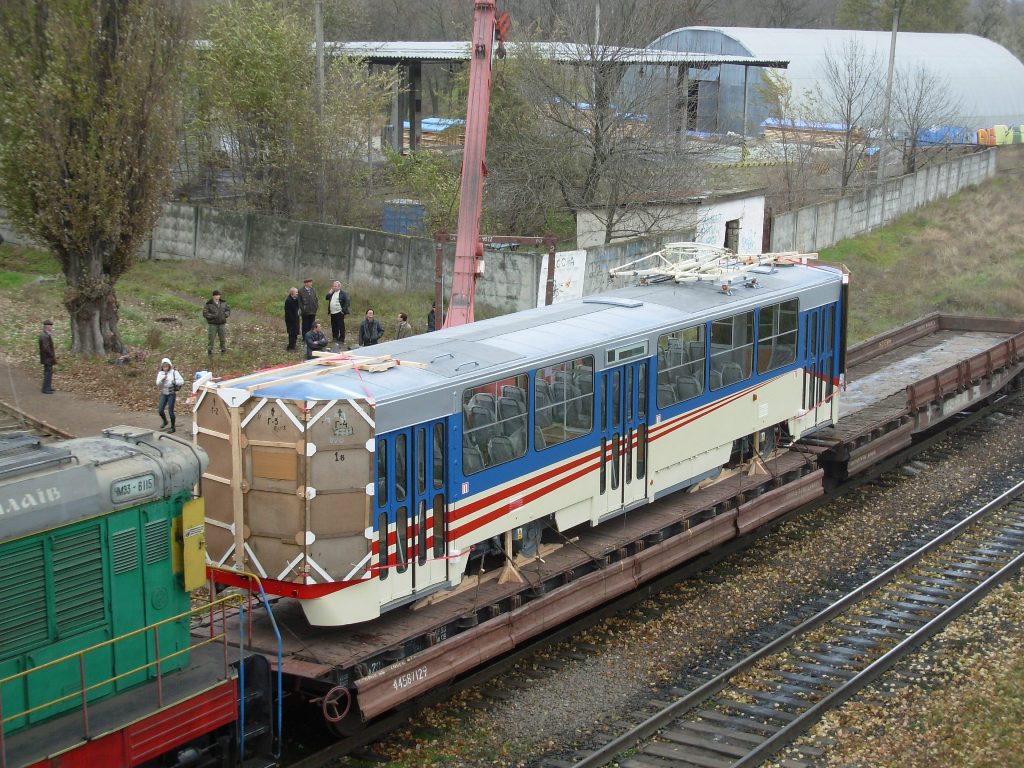 Николаев — 2008.11.22 — получение трамвая К1 № 1107