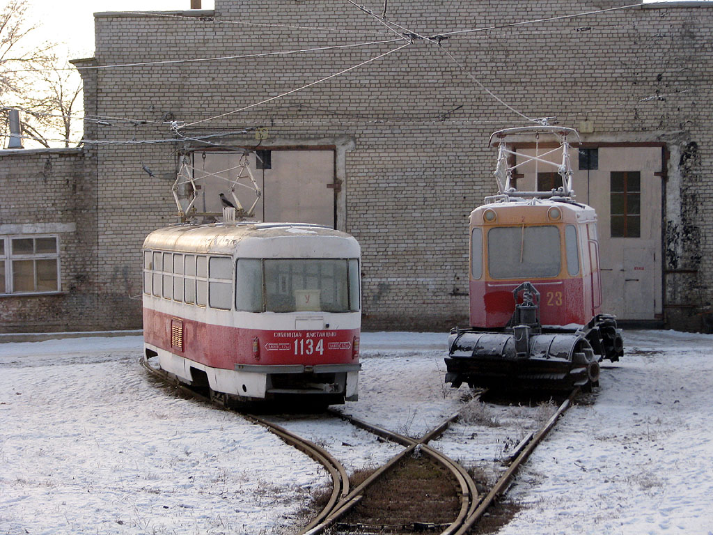 薩馬拉, Tatra T3SU (2-door) # 1134; 薩馬拉, GS-4 # СН-23; 薩馬拉 — Severnoye tramway depot