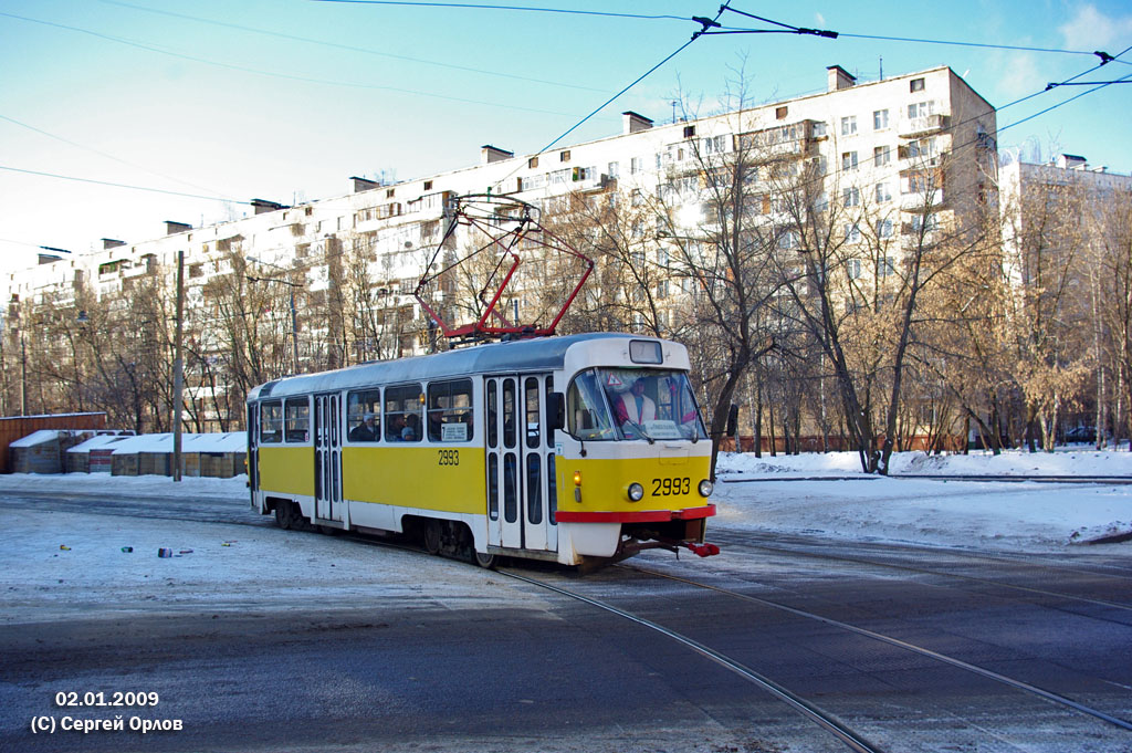 Москва, Tatra T3SU № 2993