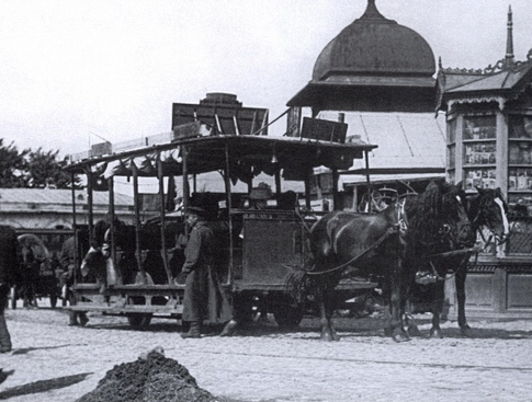 莫斯科 — Historical photos — horse cars (1872-1912)