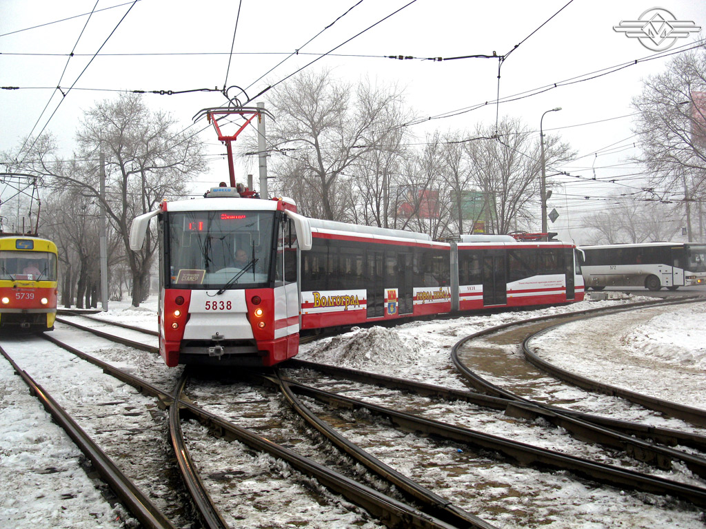 Волгоград, 71-154 (ЛВС-2009) № 5838; Волгоград — Трамвайные линии: [5] Пятое депо — Скоростной трамвай