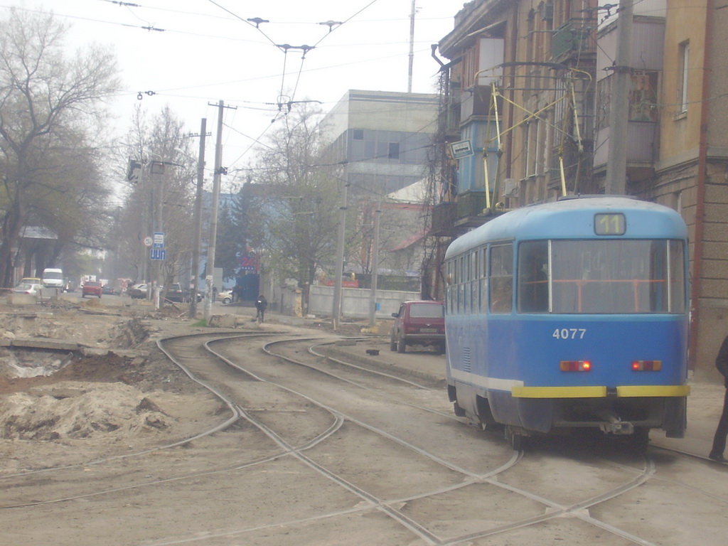 奧德薩, Tatra T3R.P # 4077; 奧德薩 — Removed Tramway Lines