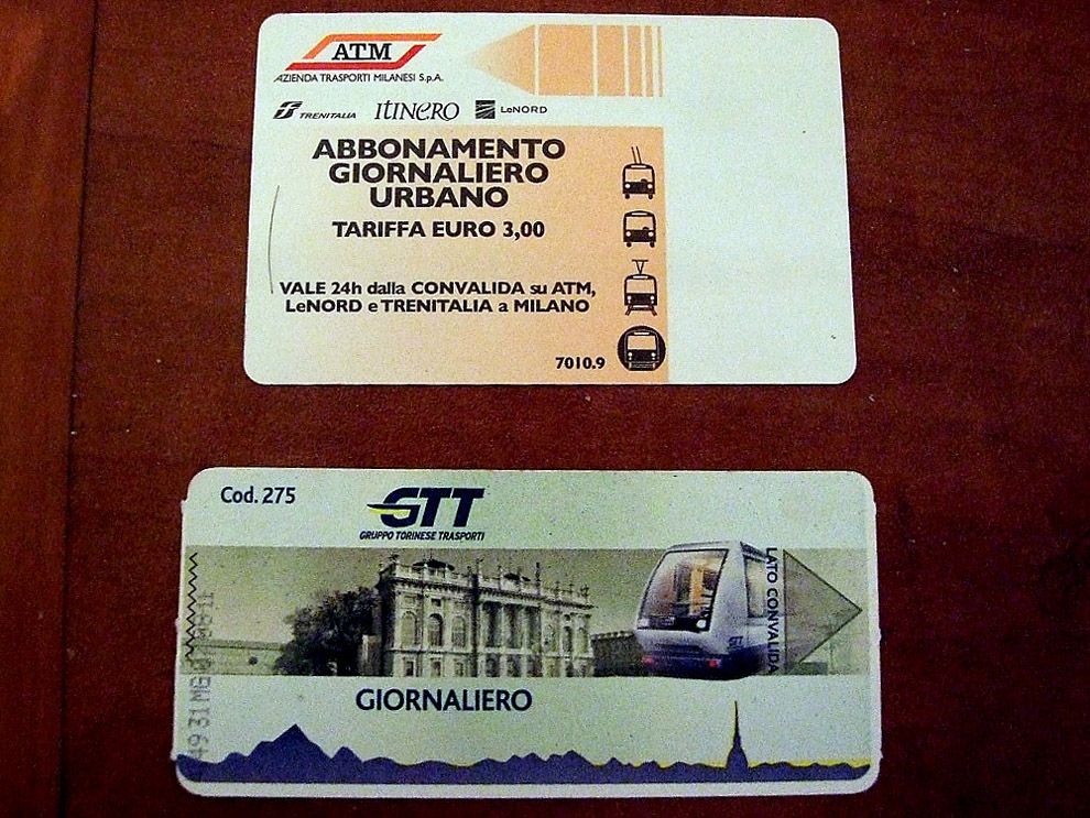 Milano — Tickets; Turin — Tickets