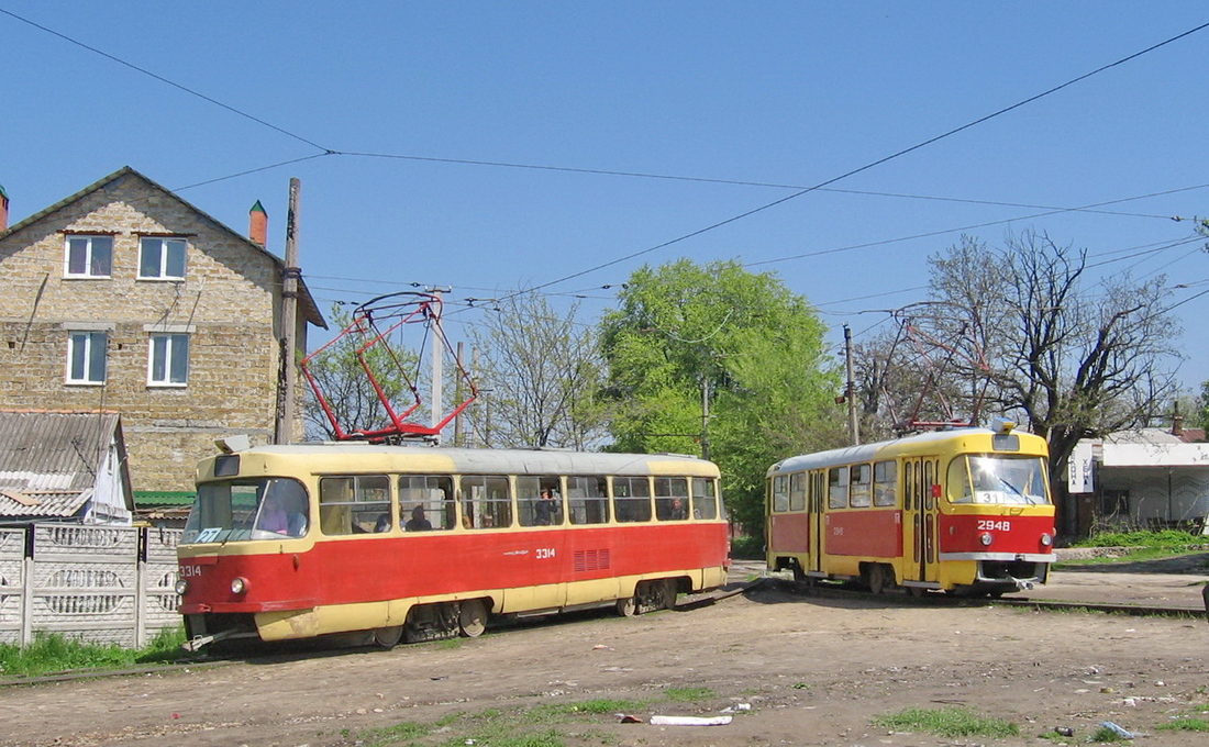 Одесса, Tatra T3SU № 3314; Одесса, Tatra T3SU № 2948; Одесса — Конечные станции