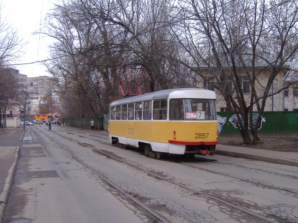 Moscou, Tatra T3SU N°. 2857