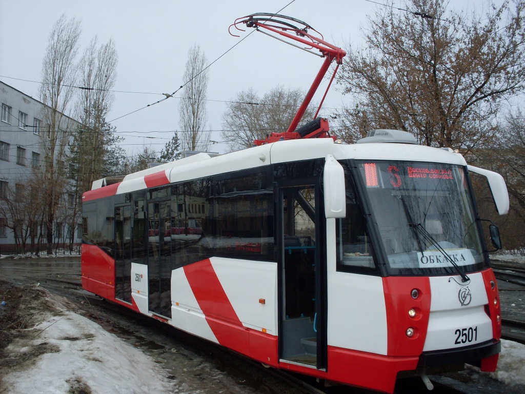 Nyizsnij Novgorod, 71-153 (LM-2008) — 2501; Nyizsnij Novgorod — Testing of new LM-2008 (71-153) tram car