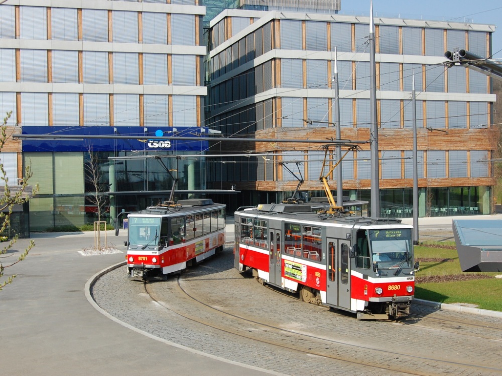 Прага, Tatra T6A5 № 8701; Прага, Tatra T6A5 № 8680; Прага — Конечные пункты