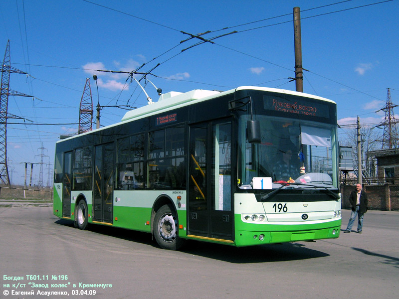 Kremenchuk, Bogdan T60111 # 196; Kremenchuk — Bogdan-T601.11 trolleybuses (2009)