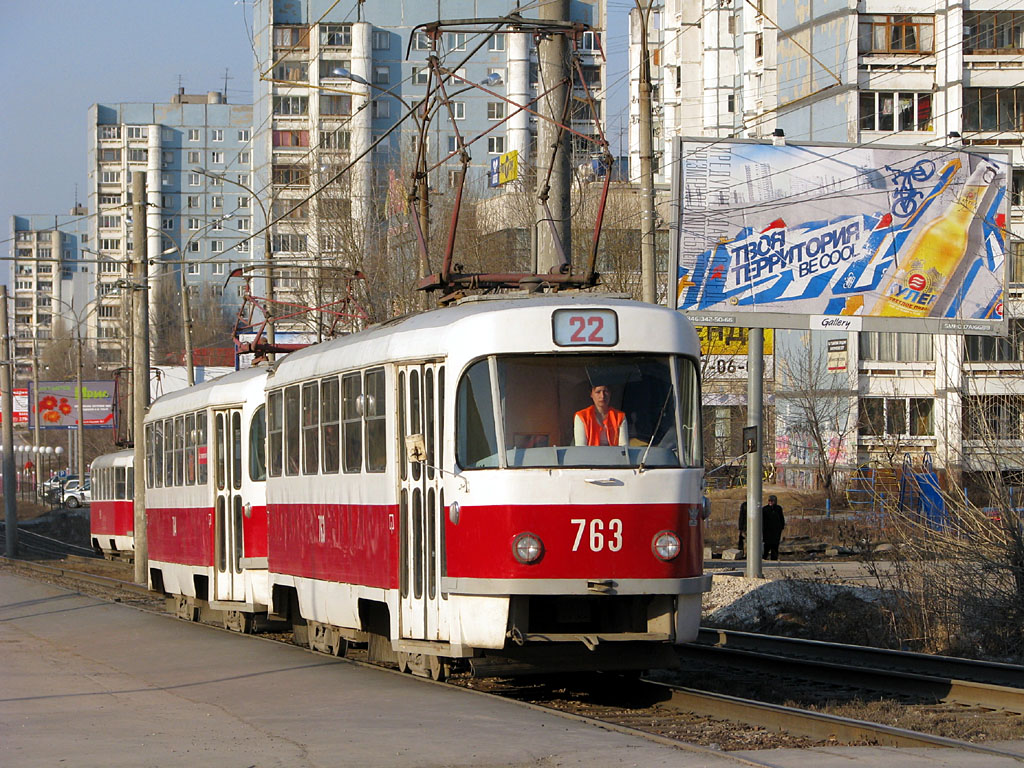 Самара, Tatra T3SU (двухдверная) № 763