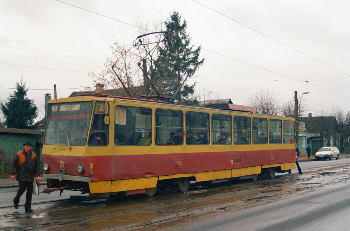 Twer, Tatra T6B5SU Nr. 21; Twer — Streetcar lines: Zavolzhsky district; Twer — Tver Tramway at the Turn of the XX and XXI Centuries (2000-2001)