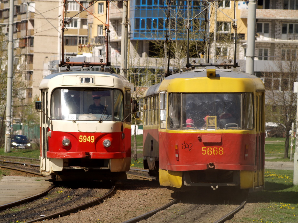 Киев, Tatra T3SU № 5949; Киев, Tatra T3SU № 5668