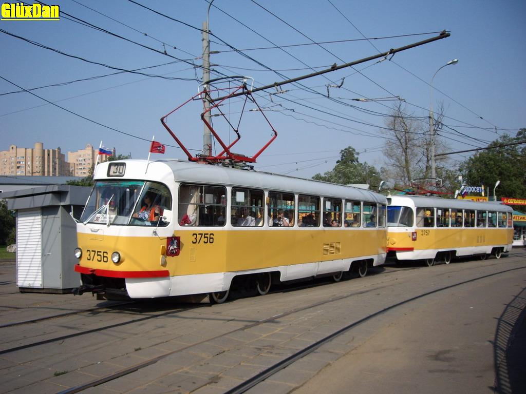 Москва, Tatra T3SU № 3756