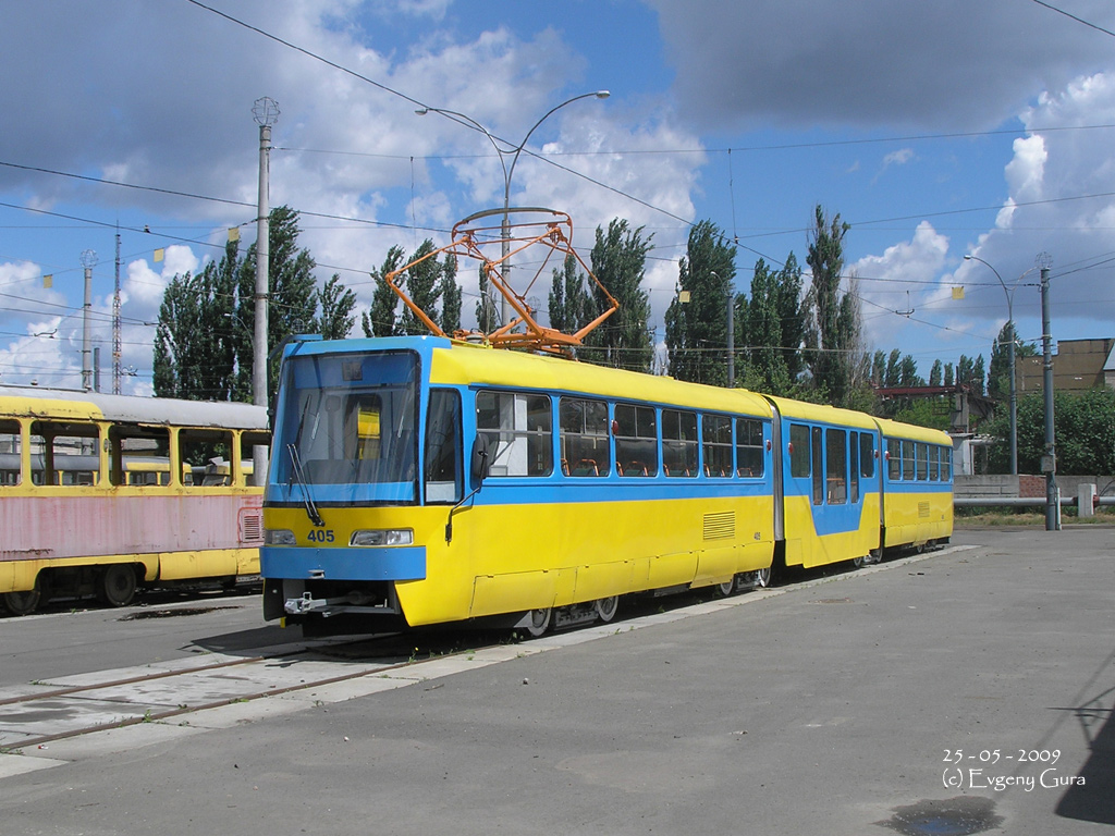 Kiova, KT3UA # 405; Kiova — Tramway depots: im. Shevchenko. New yard at Borshchahivka