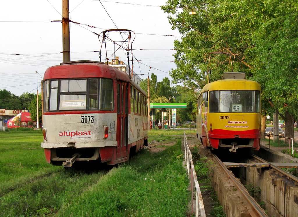 Харьков, Tatra T3SU (двухдверная) № 3073; Харьков, Tatra T3SU № 3042