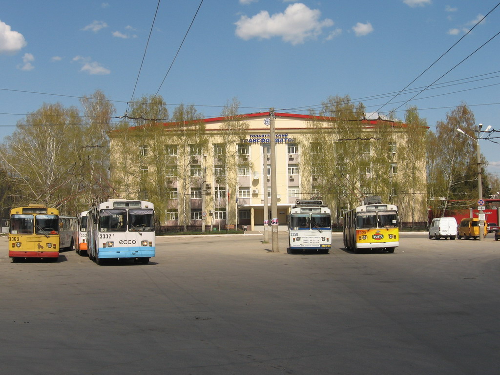 Тольятті, БТЗ-52011 № 3363; Тольятті, ЗиУ-682Г [Г00] № 3332; Тольятті, БТЗ-5276-01 № 3358; Тольятті, ЗиУ-682В [В00] № 3025; Тольятті — Диспетчерские станции и кольца