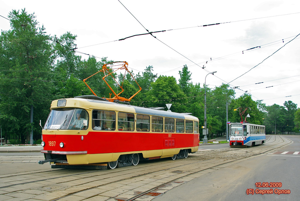 Москва, Tatra T3SU (двухдверная) № 1897