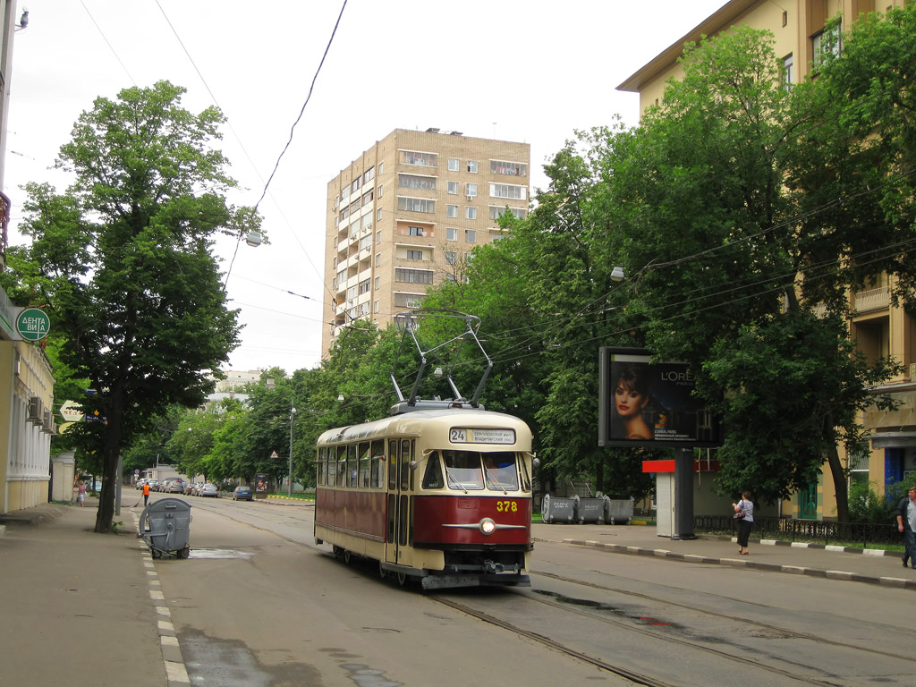 Moscou, Tatra T2SU N°. 378; Moscou — Parade to 110 years of Moscow tram on June 13, 2009