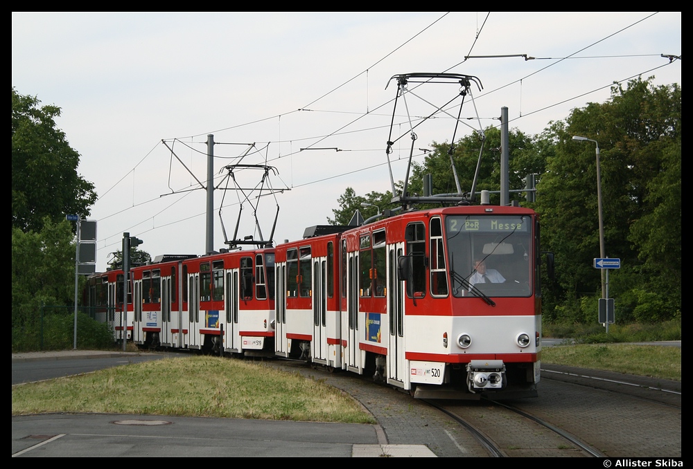 Erfurt, Tatra KT4DC — 520; Erfurt — Tatra KT4D+KT4D+KT4D 3-car Trains