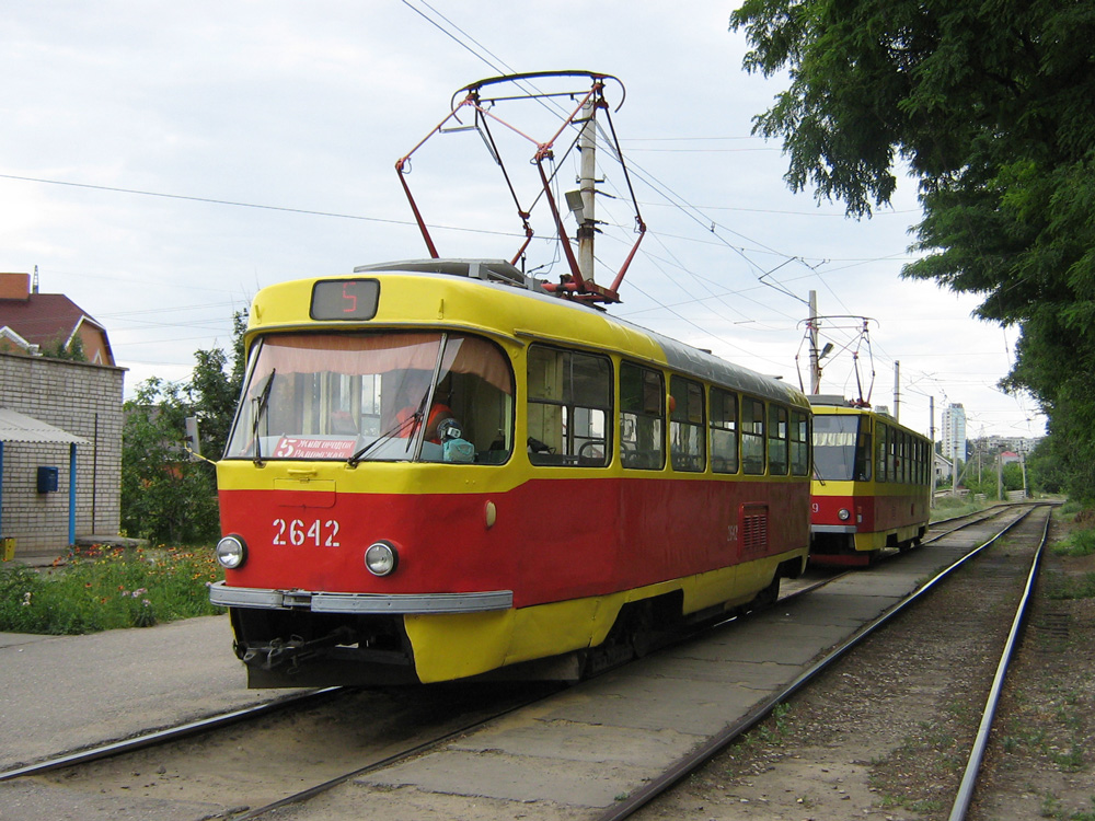 Волгоград, Tatra T3SU (двухдверная) № 2642; Волгоград — Трамвайные линии: [2] Второе депо — Дзержинский район