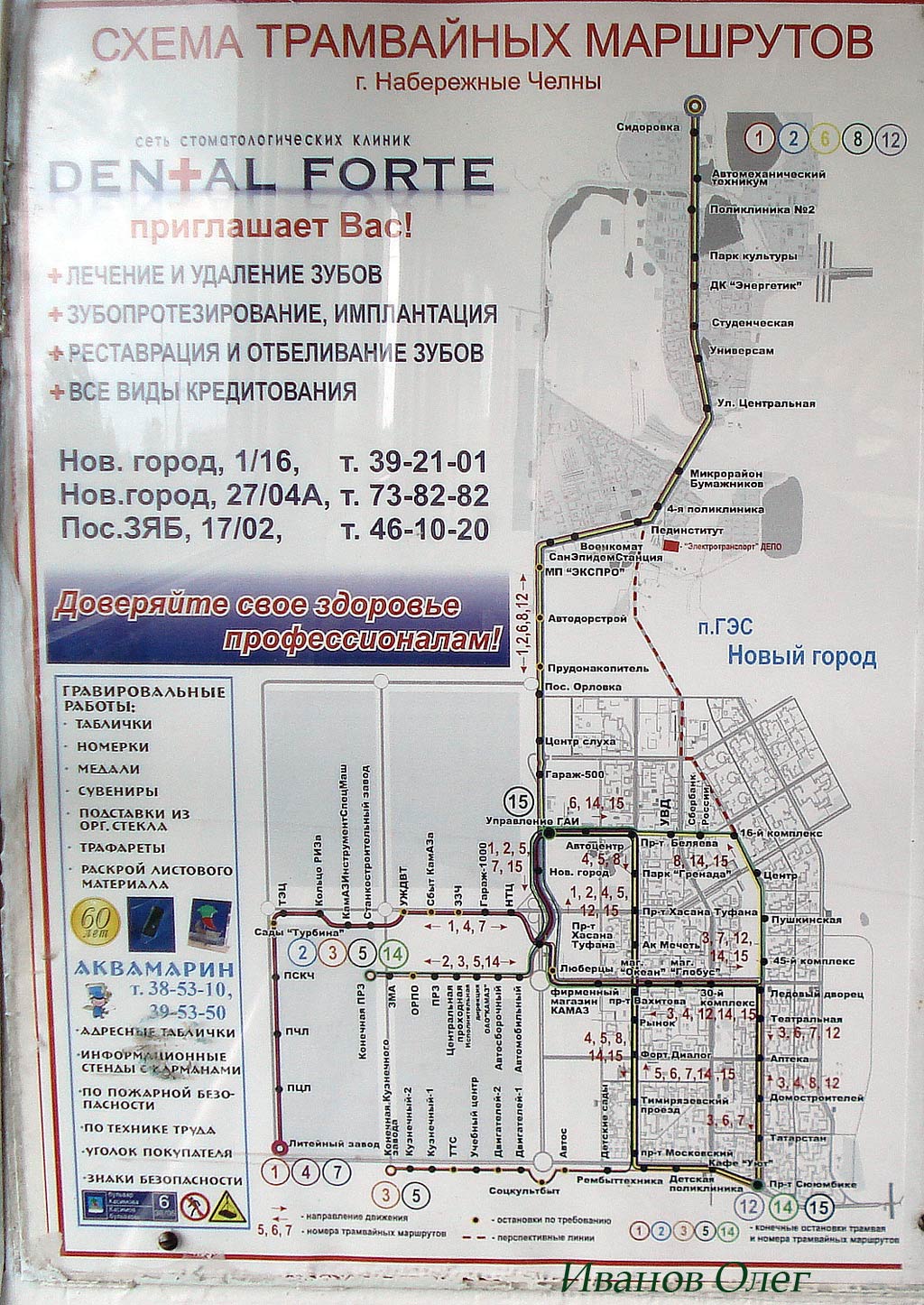 Схема трамваев Набережные Челны.