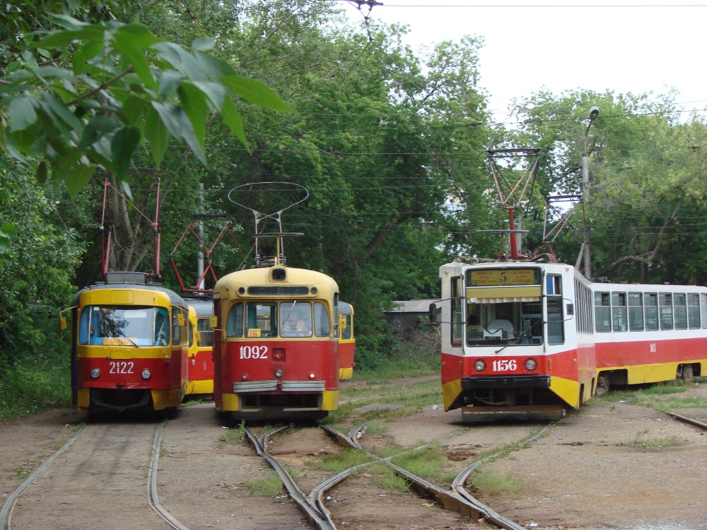 Ufa, Tatra T3SU # 2122; Ufa, RVZ-6M2 # 1092; Ufa, 71-608K # 1156