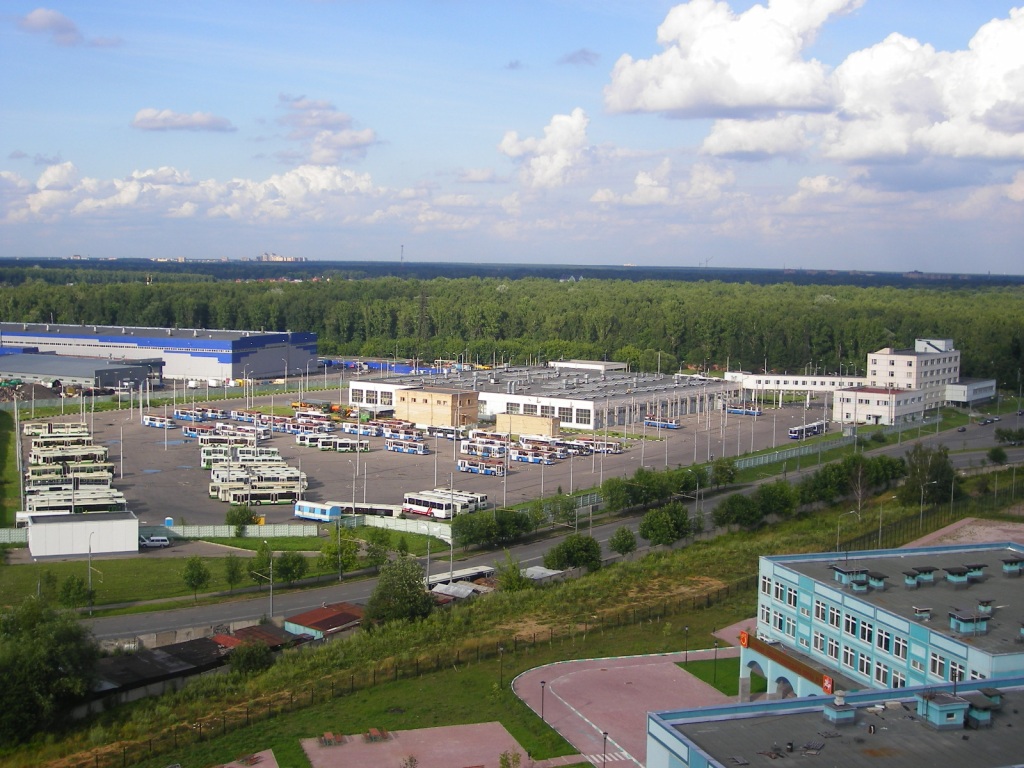 Maskava — Trolleybus depots: [2] Novokosino bus&trolleybus depot; Maskava — Views from a height