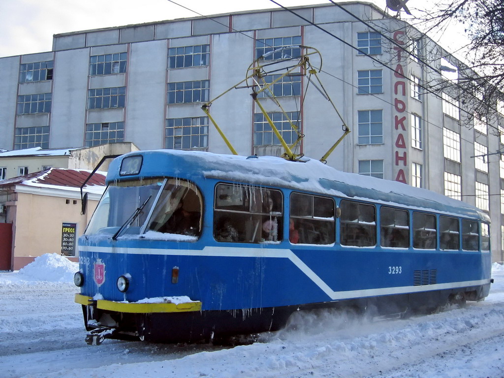 Одесса, Tatra T3R.P № 3293; Одесса — 23.02.2007 — Снегопад и его последствия