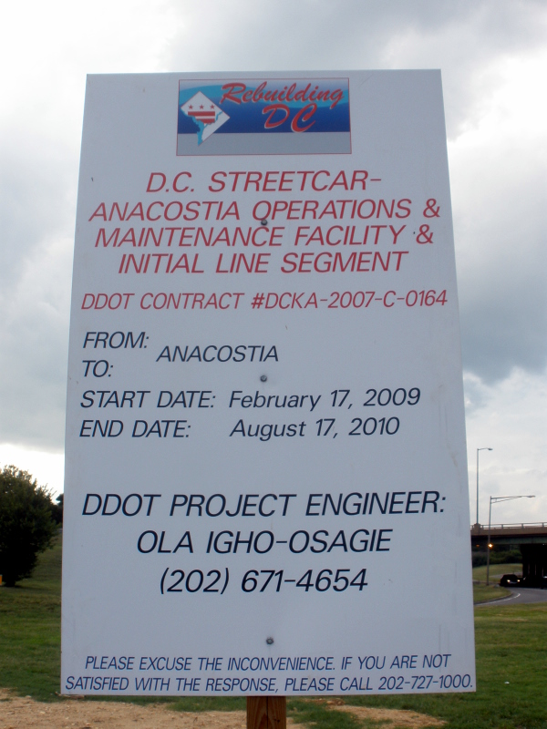 Washington, DC — Anacostia Line: Construction