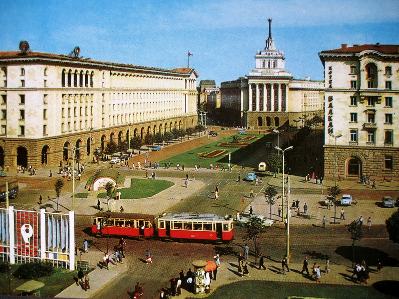 Szófia — Historic Photos of Tramway Infrastructure (1945–1989); Szófia — Pictures of postcards