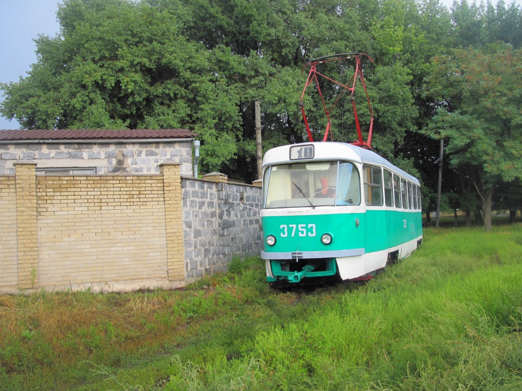 Doneck, Tatra T3SU (2-door) č. 3753; Doneck — Tram line to Mushketovo station