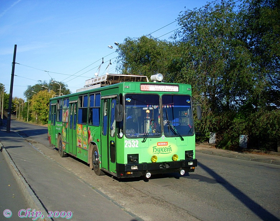 Dnipro, YMZ T2 № 2532; Dnipro — The ride on trolleybus UMZ-T2 on October 10, 2009