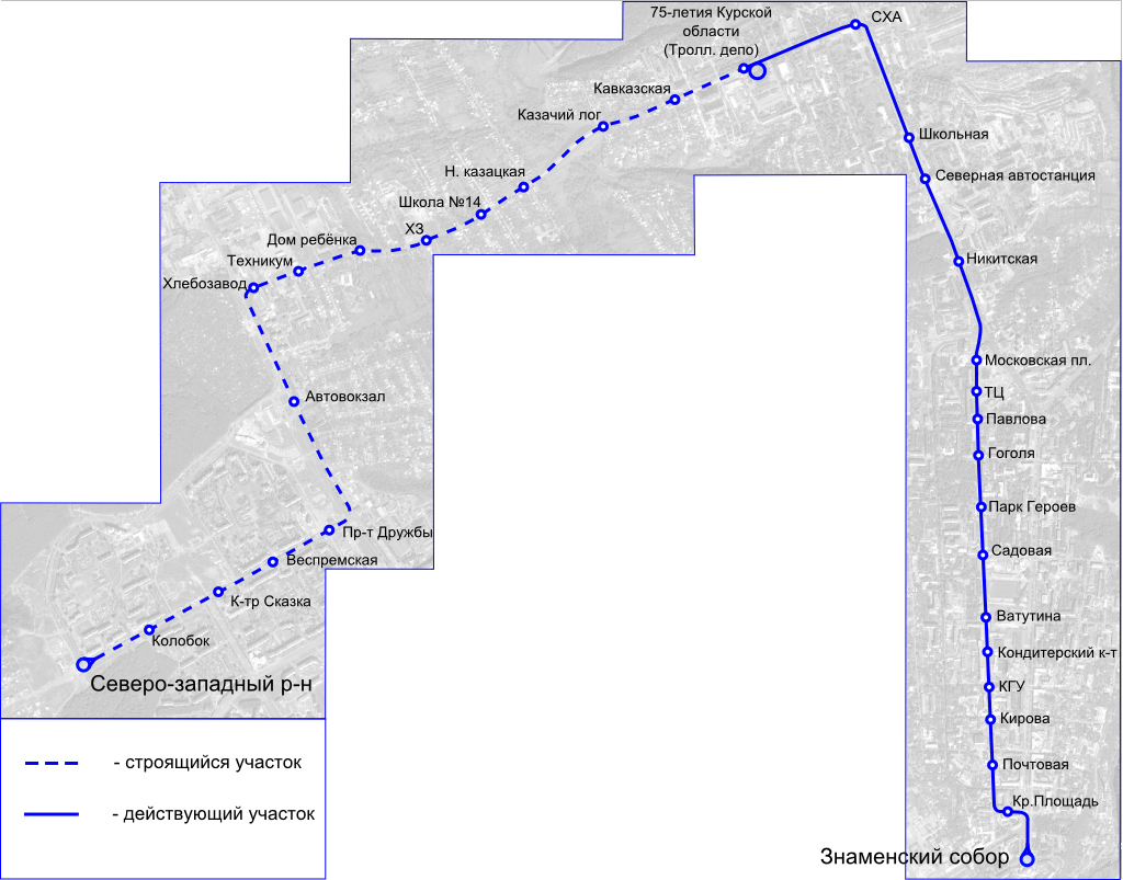 Курск — Новая троллейбусная линия; Курск — Схемы