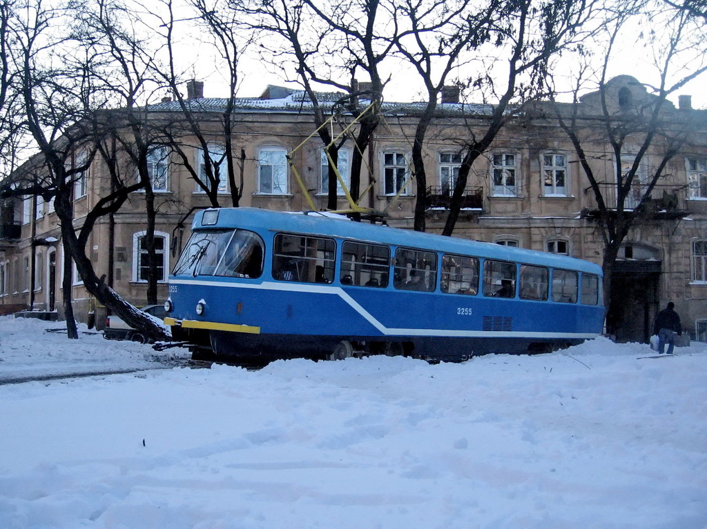 Odessa, Tatra T3R.P Nr 3255; Odessa — 23.02.2007 — Snowfall and Its Aftermath
