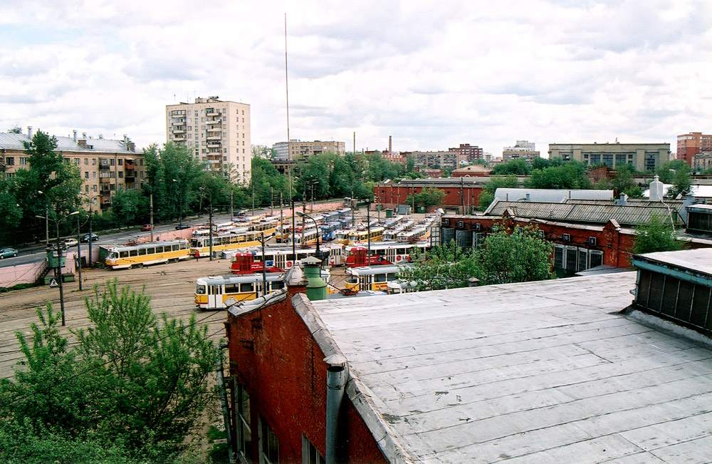 Москва — Виды с высоты; Москва — Трамвайные депо: [3] Краснопресненское. Старая территория в Ваганьково (до 2002)