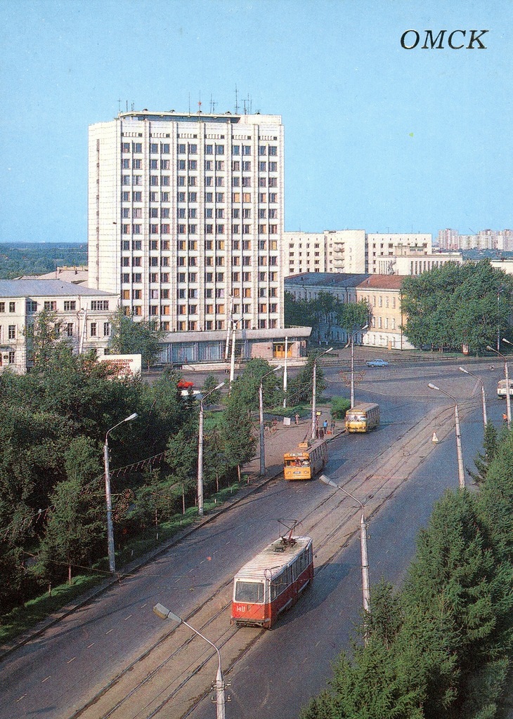 Омск, 71-605 (КТМ-5М3) № 140; Омск — Закрытые трамвайные линии; Омск — Исторические фотографии