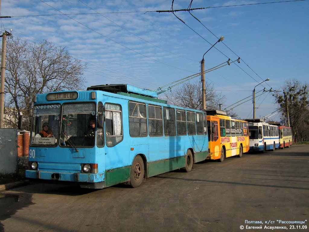 Poltava, YMZ T2 # 90; Poltava — Trolleybus lines and loops