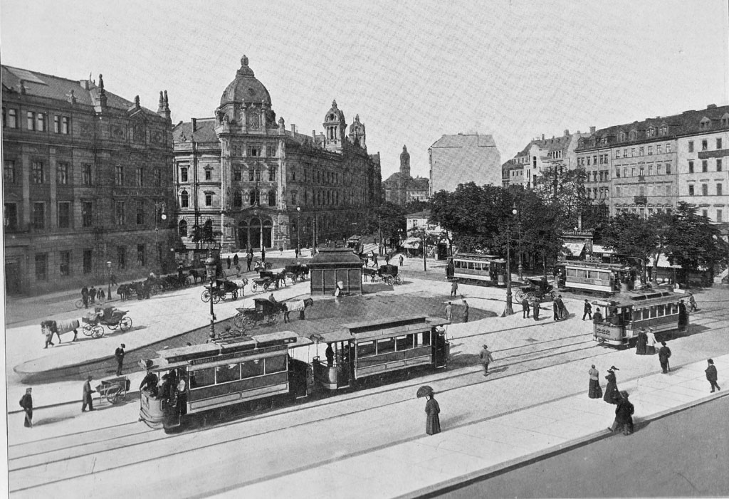 Дрезден, Двухосный моторный Liebscher № 222; Дрезден — Старые фотографии (трамвай)