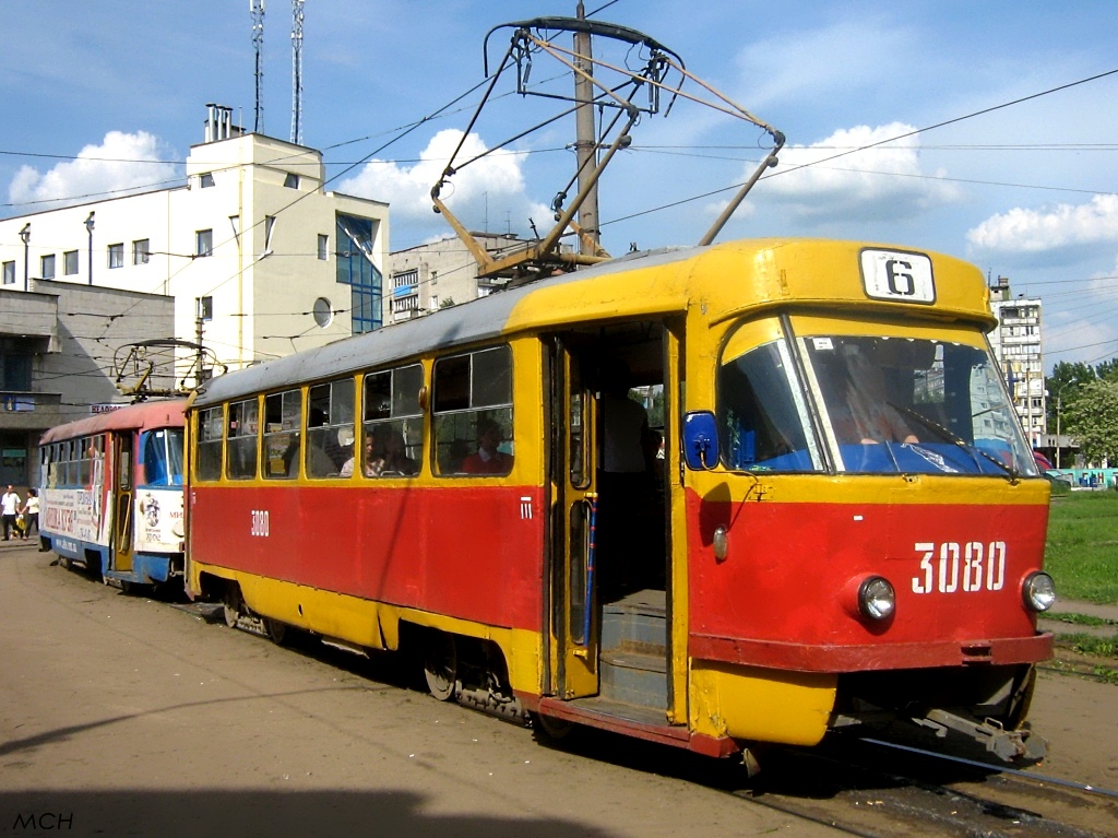 Харьков, Tatra T3SU (двухдверная) № 3080