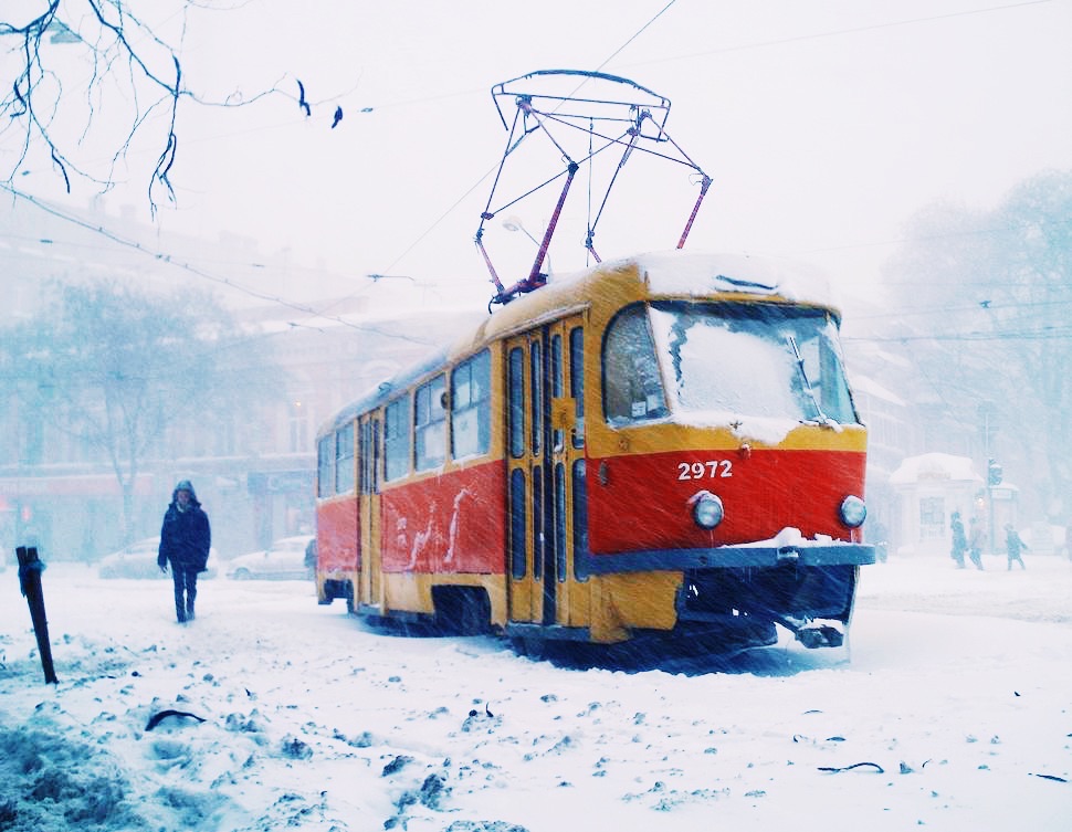 Одесса, Tatra T3SU № 2972; Одесса — 15.12.2009 — Снегопад и его последствия