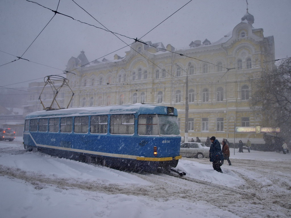 Odessa, Tatra T3R.P N°. 4014; Odessa — 15.12.2009 — Snowfall and Its Aftermath