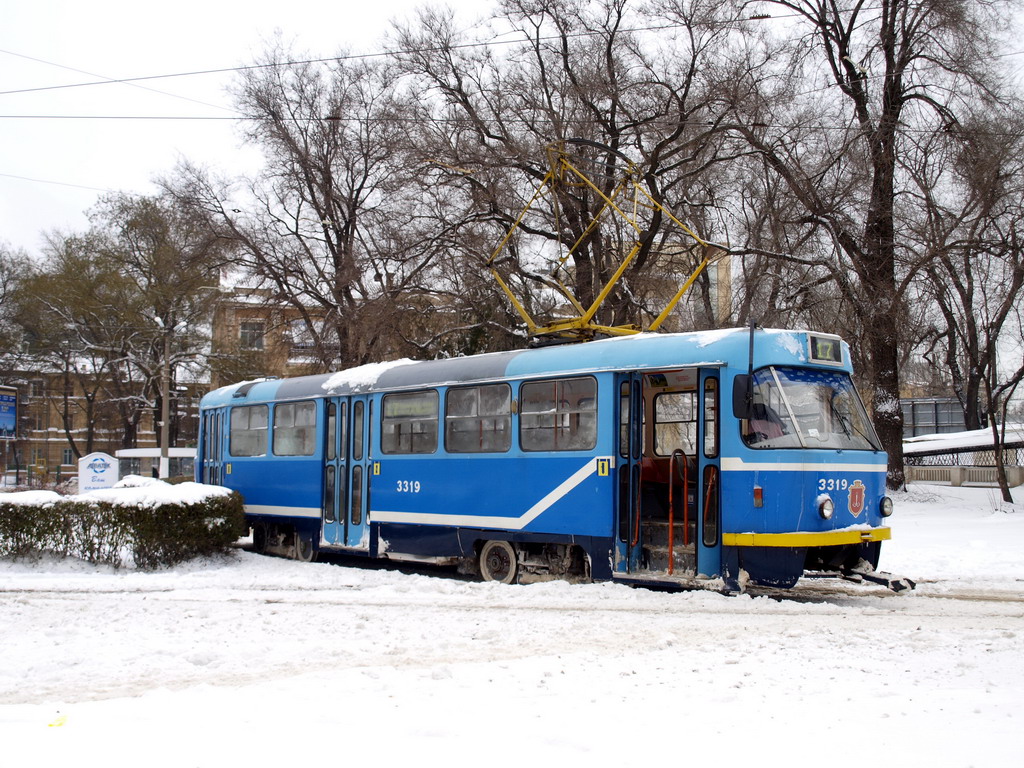 Odesa, Tatra T3R.P # 3319; Odesa — 15.12.2009 — Snowfall and Its Aftermath