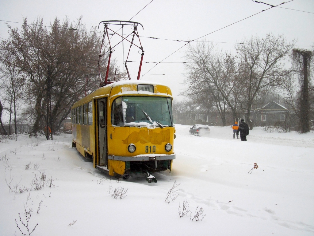 Донецк, Tatra T3SU (двухдверная) № 810; Донецк — Снегопад-2009