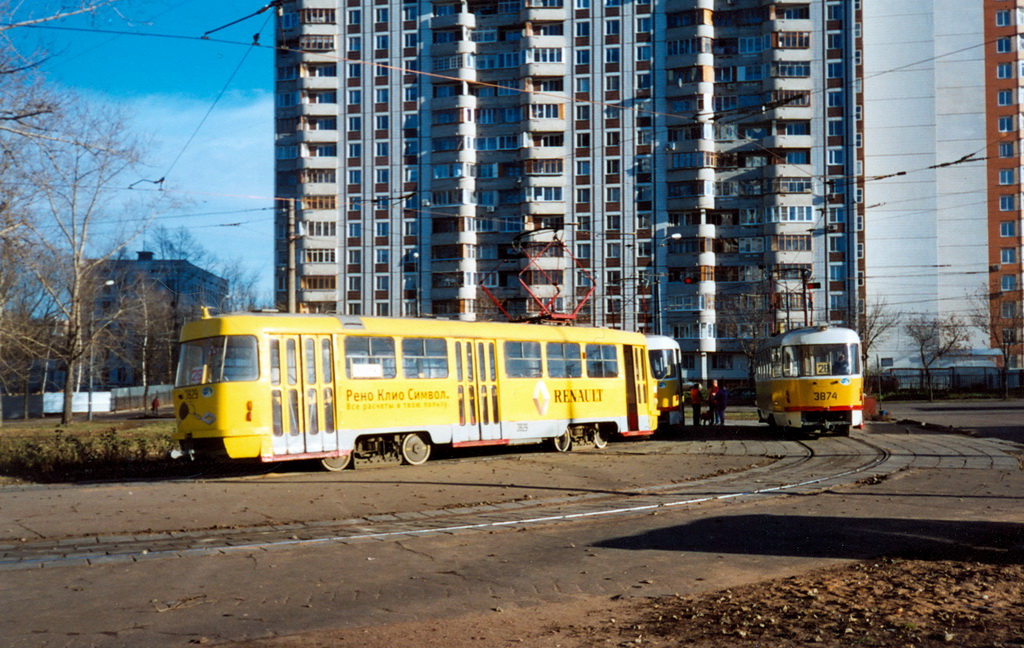 Moskva, Tatra T3SU č. 3829; Moskva, Tatra T3SU č. 3874