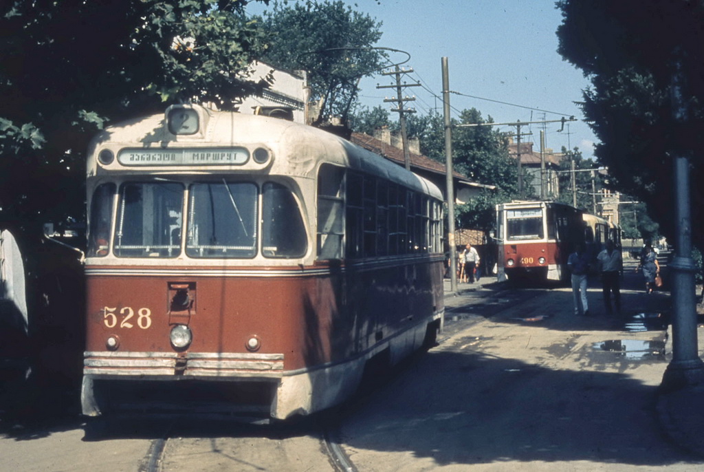 Tbilisi, RVZ-6M2 # 528; Tbilisi, 71-605 (KTM-5M3) # 490; Tbilisi — Old photos and postcards — tramway