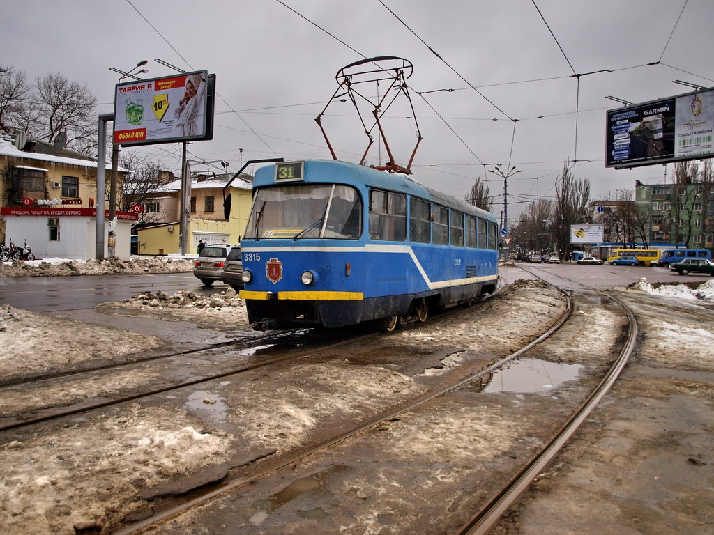 Odesa, Tatra T3R.P Nr. 3315; Odesa — Tramway Lines: Central Station to Lustdorf and the Fish Seaport