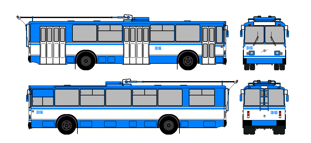 Арэнбург — Схемы окраски троллейбусов