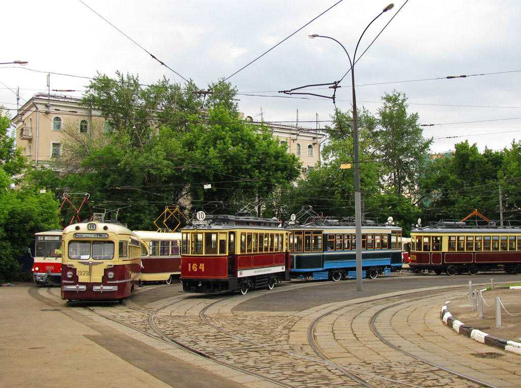 Moskva, MTV-82 č. 1278; Moskva, F (Mytishchi) č. 164; Moskva — Parade to 110 years of Moscow tram on June 13, 2009